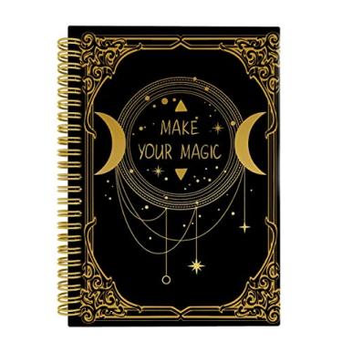 Imagem de Knibeo Caderno de Tarô Celestial – Diário da Lua, Caderno Gótico Espiral de 14 x 21 cm com 164 Páginas, Diário Grimório, Diário de Bruxa