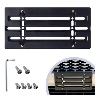 Imagem de Suporte de placa de carro de para-choque dianteiro para Ford 2000-2022, conjunto de suporte de placa com 6 parafusos exclusivos e kit de chave inglesa, kit de montagem de etiqueta de licença, suportes de placa de qualidade, acessórios premium para carro e caminhão