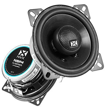 Imagem de NVX® Alto-falantes de carro NSP4 de 10 cm, máximo de 300 W, 100 W RMS, coaxial bidirecional com tweeters de domo de seda e X-Overs embutidos, fácil de instalar em carros/caminhões/portas (par)