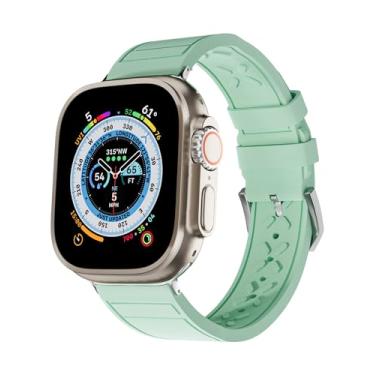 Imagem de OUTVI Pulseira esportiva para Apple Watch Ultra 2 Series 9 8 SE 2 de 45 mm, 44 mm, 42 mm, 41 mm, 40 mm, 38 mm, resistente para iWatch 7, 6, 5, 4, 3, 2 e 1 de 49 mm, feminino, masculino, espuma do mar