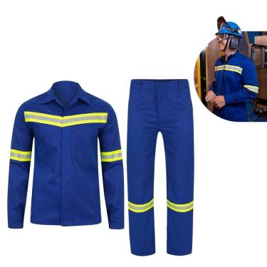 Imagem de Conjunto Uniforme EPI Faixa Refletiva Nr10 Segurança do Trabalho Eletricista Mecanico Obra Serviço Construção