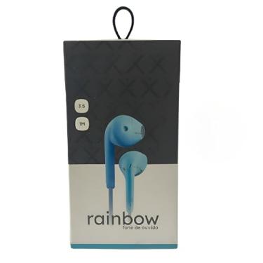 Imagem de Fone de Ouvido Rainbow - Conforto Ergonômico e Cabo 1m Compatível com Smartphones e Laptops (Azul)