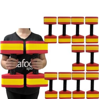 Imagem de Kit 5 Pares de Halteres Hidroginástica Em EVA 3 A 4 Kg DF4013-AM Vermelho/Amarelo Dafoca Sports