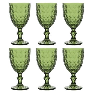 Imagem de Conjunto 6 Taças de Água de Vidro Roman Verde 345ml 28786 - Wolff