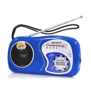 Imagem de Rádio Reprodutor De Som Am/fm/tv Com Relógio E Alça Viagem Lelong Le-6