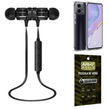 Imagem de Kit Capinha AntiShock Motorola Moto G13 + Fone Bluetooth Bass HS-514 +