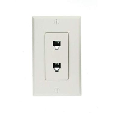 Imagem de Leviton 40144-W Conjunto de tomada de telefone para parede, branco