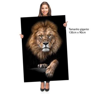 Imagem de Quadro decoração Grande Leão de judá Luxo 130x90 - Ruart