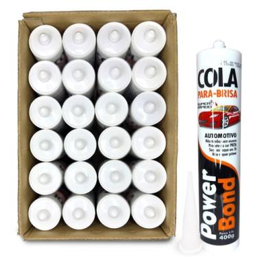 Imagem de Kit Cx c/ 24un. Cola de Parabrisas Automotivo Pu55 Vidros 400g preto 6