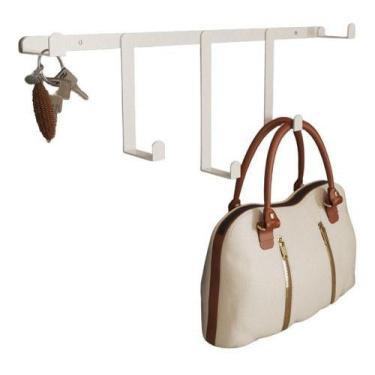 Imagem de Cabideiro Industrial Decorativo Ferro Branco 45x16x5cm - RDS Metalúrgi