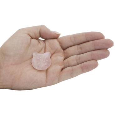 Imagem de MINI CARA DE GATO QUARTZO ROSA (2 a 3)cm - GOMES CRYSTALS