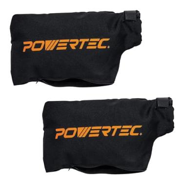Imagem de POWERTEC Bolsa coletora de poeira para serra de esquadria para serra de esquadria de 25,4 cm, 30,5 cm, serve para portas de poeira nominais de 6,35 cm, expande-se para 6,6 cm, saco de pó com gancho e