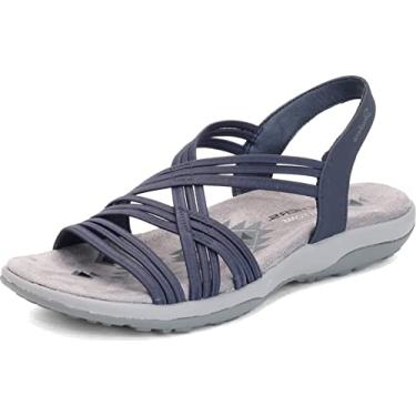 Imagem de Skechers Reggae feminino slim simply stretch, Azul marino, 35