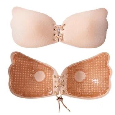 Imagem de Sutiã Adesivo Invisível Levanta Seio PUSH UP Com Amarração BEGE M - BR