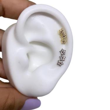 Imagem de Piercing Mini Cluster Hélix Cartilagem Estrelas - RaraSteel Piercing, 