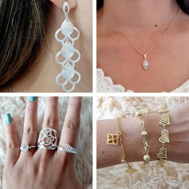 Imagem de Semijoias Banhadas Kit Misto 8 Peças No Atacado Revenda - Jady Joias