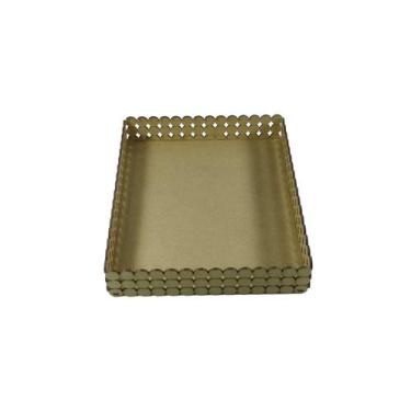 Imagem de Bandeja Pérolas Retangular 20x25x5cm Lisa - MDF a Laser - 896 - Arte M