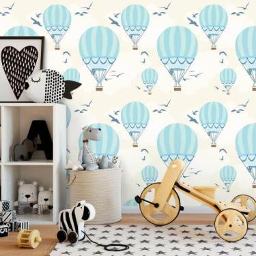 Imagem de Papel de Parede Balões Ilustra Boy - QCola, 0,60 x 2,50 metros