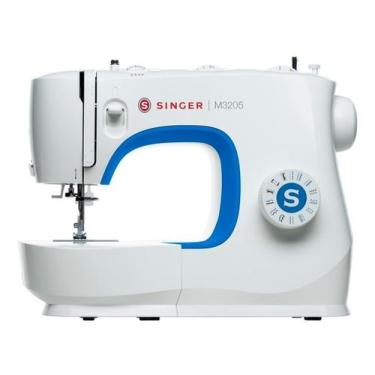 Imagem de Máquina De Costura Reta Portátil Singer M3205 Branca E Azul, Branco e 