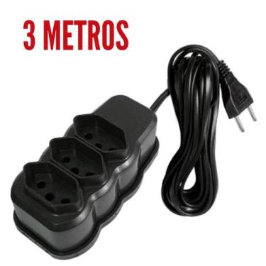 Imagem de Extensão Elétrica 3 Tomadas - Extensão de Energia com 3, 5 e 10 Metros