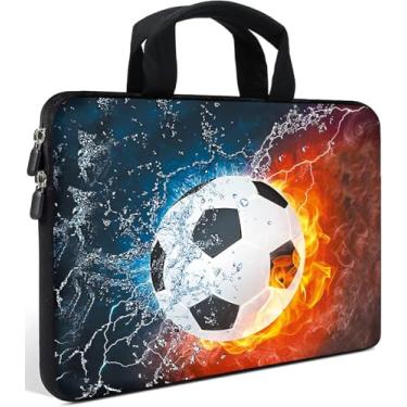 Imagem de Capa para laptop de neoprene de 11,6 polegadas 12,1 polegadas capa de bolso para notebook/capa para Chromebook/pasta para tablet compatível com homens, mulheres, meninos, meninas (futebol)