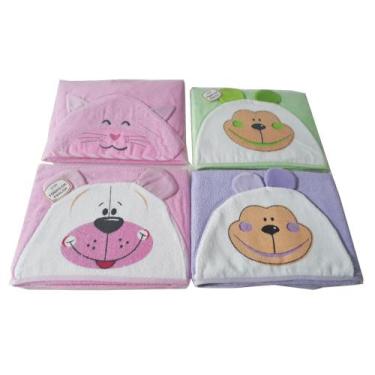 Imagem de Toalha De Banho Infantil De Carinha De Animal Grande 70x90cm - Dugu, F
