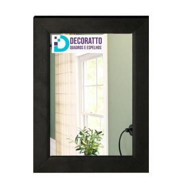 Imagem de Espelho 10x15 Moldura Preta para casa, decoração, sala, banheiro. - De