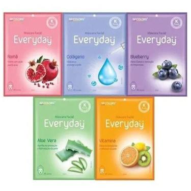 Imagem de Kit 5 Mascara Cuidado Facial Skin Everyday Sp Colors Atacado - oem
