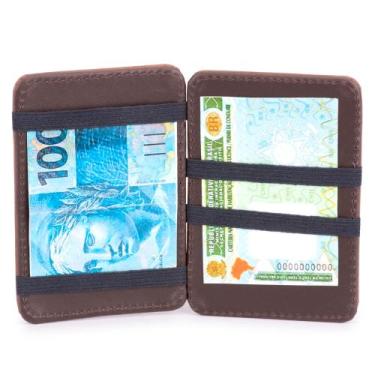 Imagem de Carteira Masculina Magica Use Young Couro Cnh Rg Nota Cartão - Pampas 