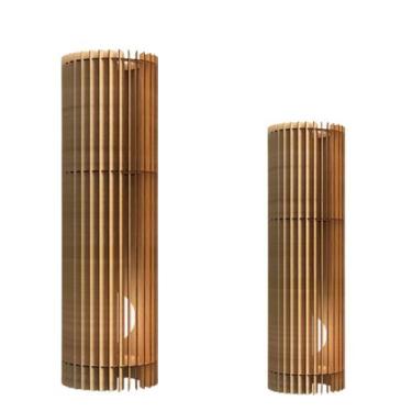 Imagem de Luminária de Chão TORRE - CORALISA, Marrom, Kit com 2 - 60x20cm e 70x2