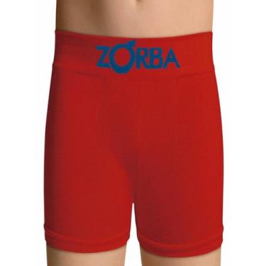 Imagem de Cueca Boxer Infantil Zorba 0678 Algodão T. P/G, P, 95, Vermelho