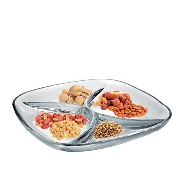 Imagem de Petisqueira de Vidro Grande Parma 3 Divisoes Vidro Ruvolo