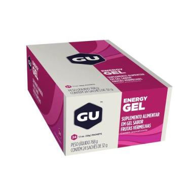 Imagem de Gu Energy Gel Caixa c/ 24 Sachês de 32g Com Cafeína, Tri-Berry