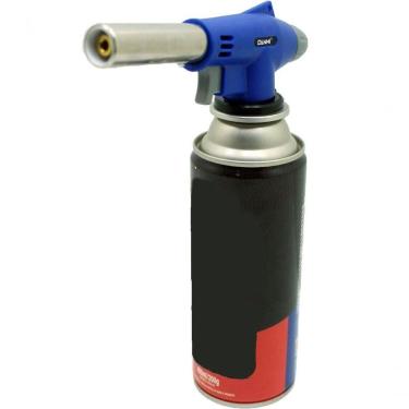 Imagem de Kit Refil Gás De 400ml E Isqueiro Maçarico Culinário Azul