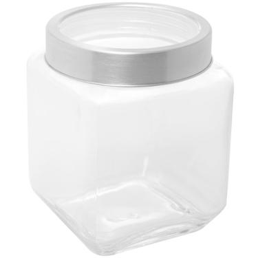 Imagem de Pote de Vidro 1,2L Gastro Lyor com Tampa Metal Prata Porta Mantimentos Alimentos