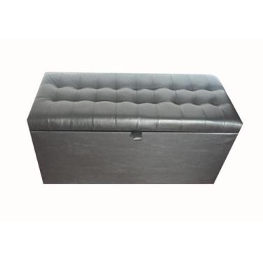 Imagem de Recamier puff baú em solteiro 100% mdf - preto - material sintético - 