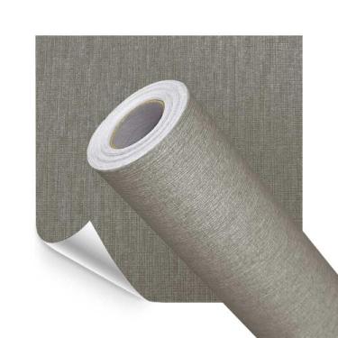Imagem de Papel de Parede Adesivo Lavavel Texturizado Tecido Palha Cinza - Open 