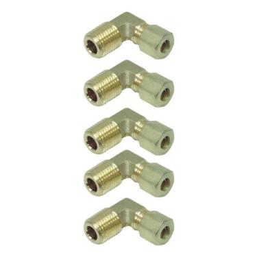 Imagem de Kit 5 Cotovelos Emenda Tubo Nylon Mbb Macho 5/8 Npt X 1/2 Npt - LNG