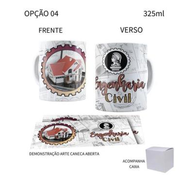 Imagem de Caneca 325ml Engenharia Civil Engenheiro Engenheira - LARANJA E MIMOS