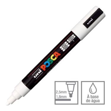Imagem de Caneta Posca Marcador Uni-Ball PC-5M Branco 1 - Uni Ball