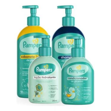 Imagem de Kit Pampers Shampoo, Cond, Sabonete E Loção Hidratante Bebê