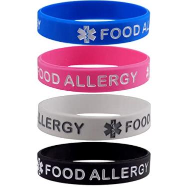 Imagem de Max Petals Food Allergy Children's Medical Alert ID Bracelets Child Size (7 inches) 4 Pack_AB