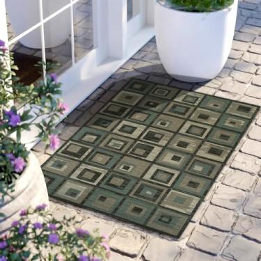 Imagem de SUPERIOR Tapetes de área para quarto, casa de fazenda, cozinha, entrada, lavanderia | Decoração da sala de estar | Tapete Colburn para área interna/externa, 61 cm x 91 cm, cinza