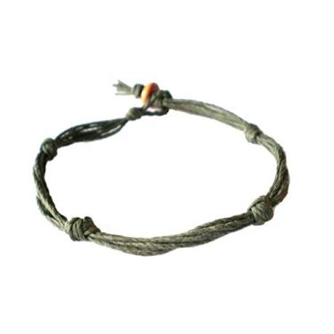 Imagem de Tornozeleira de cânhamo de arame farpado com nó de amor verde da Hempnotic Jewelry - feita à mão