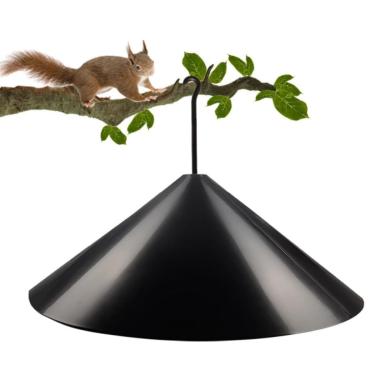 Imagem de O aço evita o roubo de defletor de esquilos para montagem em poste alimentadores de pássaros pendurados para casa de pássaros, flapper, galvanizado profissional para montagem em poste, alimentadores