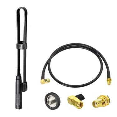 Imagem de Bingfu Dual Band VHF UHF 136-520MHz 18,5 polegadas CS dobrável SMA fêmea antena de rádio com extensão de extensão de extensão de 3 pés para Kenwood Baofeng BF-F8HP UV-5R UV-82 BF-888S GT-3 Ham Radio