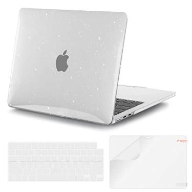 Imagem de iCasso Capa para MacBook Air de 13 polegadas versão 2025 2024-2022 M4 A3240 M3 A3113 A2681 M2 com tela de retina líquida, capa de plástico rígido para Mac Air 13.6, capa de teclado e protetor de tela,