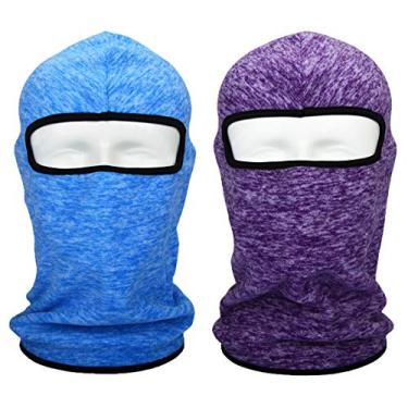 Imagem de HOPESHINE Balaclava à prova de vento, máscara térmica, máscara de rosto inteiro, capacete de motocicleta para o inverno, clima frio para homens, mulheresHOPESHINE One Size azul H-Ski Mask