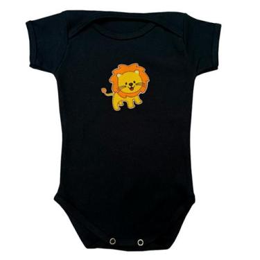Imagem de Body Manga Curta Leão Bebê - Mellane Baby, M, Preto
