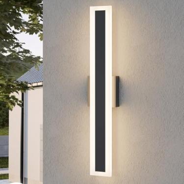 Imagem de LamQee Luminárias De Parede Externas Longas, Luminárias Modernas Para Exteriores, Iluminação De Parede Externa Linear Led Para Varanda, Pátio, Porta De Garagem, Quintal Interno, À Prova D'Água, 3000
